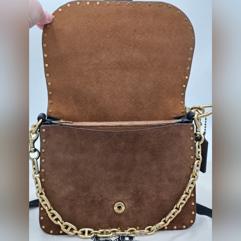 💥NWOT💥 Coach Beat Shoulder Bag In Colorblock With Rivets Leather Crossbody - Picture 9 of 16